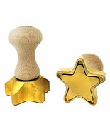 LA GONDOLA Ravioli Stamp STAR shaped in Brass with Natural Wood Handle,Made In I - $79.20