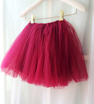 Flower Girl Skirts, Baby Tutu Skirt, Infant Tulle Skirt - Red, Elastic Waist image 2