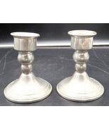 Vintage Pair Web Pewter Weighted Modern Candlestick Holders 5&quot; Holiday T... - $550.13 MXN