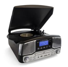 Trexonic Bluetooth 3-spd Retro 50s Turntable CD Player w Remote &amp; MP3 to USB SD - £90.52 GBP