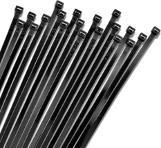 11&quot; Black Zip Cable Ties (1000 Pack), 50Lbs Tensile Strength - Heavy Duty, Self- - £43.88 GBP