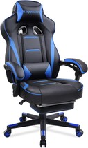 Gaming Chair, Video Game Chairs Gaming Computer Chair With Footrest 350Lb, Blue - £159.62 GBP