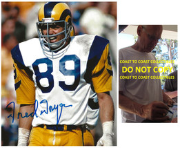 Fred Dryer signed Los Angeles Rams football 8x10 photo Proof COA autographed. - £58.53 GBP