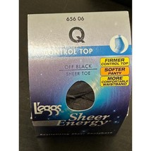 L&#39;eggs Leegs Sheer Energy Control Top Sheer Toe Off Black size Q 65606 Firmer - £9.20 GBP