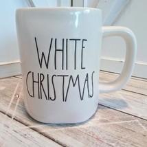 Rae Dunn White Christmas Two Sided Coffee Mug Blue On The Inside. - $9.36