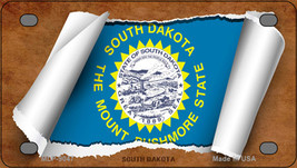 South Dakota Flag Scroll Novelty Mini Metal License Plate Tag - £11.76 GBP