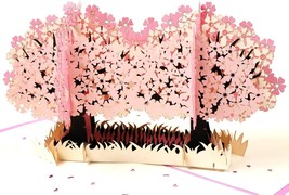 3D Pop-Up Card Cherry Blossom Thank You Note Greeting Card Anniversary, Birthday - £11.39 GBP
