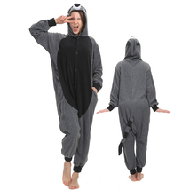 Grey Raccoon Adult Onesies Animal Cartoon Kigurumi Pajamas Halloween Cosplay - £23.44 GBP