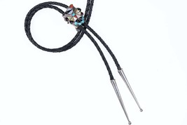 Vintage Zuni Multistone Inlay Sterling Bolo tie - $108.90