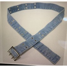 Light Wash Denim Double Prong Belt Jean Grommet - $19.79