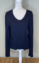 lou &amp; grey NWOT women’s ribbed long sleeve top size XXL navy J9 - £9.89 GBP