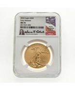 2020 G$50 1 Oz. Gold American Eagle Graded by NGC as MS70 ER Cabral Signed - £4,395.99 GBP