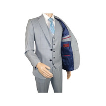 Men Suit BERLUSCONI Turkey 100% Italian Wool Super 180's 3pc Vested #Ber8 Gray image 6