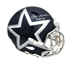 Roger Staubach Signed Inscribed &quot;HOF&quot; Cowboys Blue Amp FS Alternate Helmet JSA - £355.65 GBP