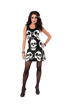 Sequin Skull Dress Robe Adult Halloween Costume Women&#39;s Size X-SMALL/SMALL 2-6 - £30.76 GBP