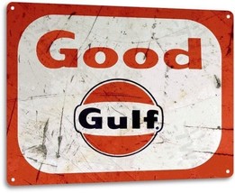 Gulf Good Gas Motor Oil Garage Service Retro Vintage Wall Decor Metal Tin Sign - $17.81