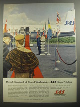 1956 SAS Scandinavian Airlines System Ad - Royal standard of travel worldwide - £14.48 GBP