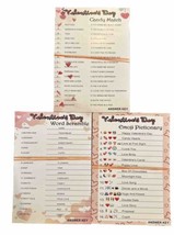 Valentine Day Game Sheets - Word Scramble, Emoji Pictionary, And Candy M... - $9.49