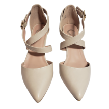 Journee Collection Womens Riva Nude Strappy Heels Pointed Toe Pumps Size 7.5 - £47.84 GBP