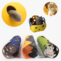 Cat Tunnel Cat Toy Felt Pom Splicing Deformable Kitten Nest Collapsible Tube Hou - £16.59 GBP
