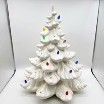 Vintage 16” White Ceramic Christmas Tree Atlantic Mold Retro Incomplete - £118.02 GBP
