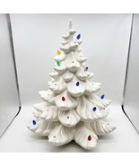 Vintage 16” White Ceramic Christmas Tree Atlantic Mold Retro Incomplete - £117.33 GBP