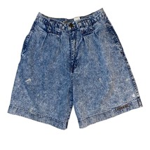 Vtg Jordache Womens Pleated Paint Splattered High Rise Denim Shorts Size 12 - £19.13 GBP