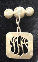 Vtg Brass Tone Open Work Abstract Design Dangle Unusual Pendant Brooch - $12.00