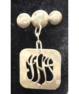 Vtg Brass Tone Open Work Abstract Design Dangle Unusual Pendant Brooch - €10,32 EUR