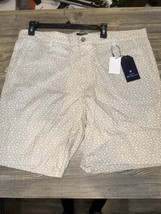 Ben Sherman Men&#39;s White TanFloral Chino Shorts Stretch Regular Fit 38 NWT. Y - £25.69 GBP