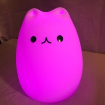 Kids Night Light Cat Mini Kawaii Baby Color-Changing Cute Kitty uWu Sili... - $6.79