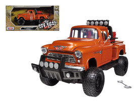 1955 Chevrolet 5100 Stepside Off-Road Pickup Truck Orange 1/24 Diecast Model ... - £37.32 GBP