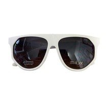 Kleo Plastic Oversized Flat Top Avaitor Fashion Sunglasses White Gold Li... - £8.99 GBP