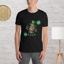 New Lucky Leprechaun Unisex Tee Shirt Short-Sleeve Skeleton Shamrock Lightweight - £12.75 GBP+