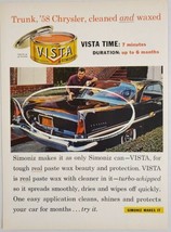 1958 Print Ad Simoniz Vista Car Wax &#39;58 Chrysler Gets Waxed Lasts for 6 ... - $17.08