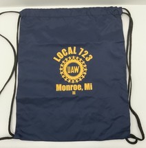 UAW Local 723 Nylon Cinch Sack Drawstring Backpack Monroe MI Logo Blue U... - $258.71 MXN
