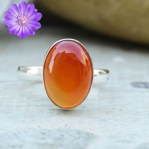 Carnelian Gemstone 925 Silver Ring Handmade Jewelry Anniversary Gift For Women - £5.82 GBP