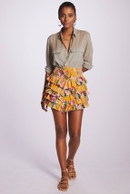 New Anthropologie LOVE THE LABEL Tiered Ruffled Mini Skirt $110  MEDIUM ... - £48.92 GBP