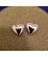 Avon Signed Silver Tone Heart Pierced Stud Earrings - $8.91
