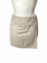 Ann Taylor Skort Womens Size 4 Tan Beige Zipper Buttons Tan Short - $18.38
