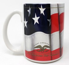 First American Title Company Flag Eagle Large Coffee Mug Cup - £9.33 GBP