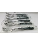 Lot 6 Forks Picnic Time Stainless Steel Black Handle Flatware BRAND NEW - $24.74