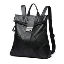 Women BackpaStudent School Bags For Teenage Girls Black Backpack Woman Wild Lock - £62.70 GBP