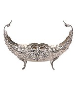 Vintage/Ancien 900 Argent Repousse Pieds Ovale Bol, Centerpiece - $31,413.97 MXN
