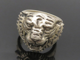 ED HARDY 925 Silver - Vintage Heavy Lion Head Large Band Ring Sz 12.5 - RG18807 - £342.86 GBP