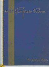 Empress Room Menu Empress Hotel Victoria British Columbia Canada  - £35.00 GBP