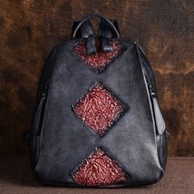 MOTAORA Retro Backpack Leather New Handmade Embossed Backpa For Women Leisure Vi - £96.49 GBP