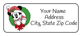 30 Personalized Mickey Mouse Christmas return address labels stickers ta... - £9.47 GBP