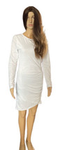 BTFBM White Sexy Pullover Knit Gathered Hip Long Sleeve Dress Women&#39;s Small - £22.21 GBP