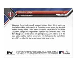 Edouard Julien RC 2023 TOPPS NOW #117 (Print Run 1790) - MLB Minnesota Twins RC* - £7.58 GBP